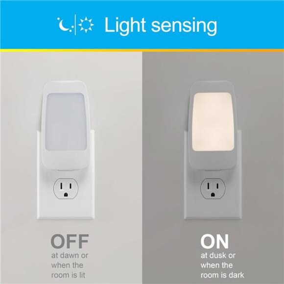 4-in-1 LED Power Failure Night Light, Dusk-to-Dawn Sensor, Foldable Plug - Picture 4 of 7